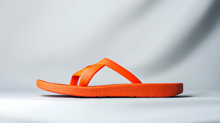 Orange Flip-Flops Side View Studio Shot