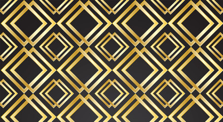 Black background gold line geometric pattern