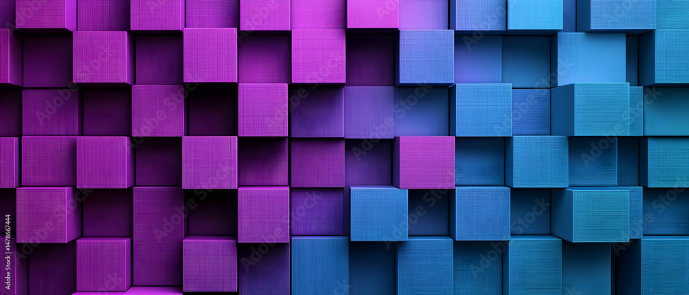 Poster Abstract Geometric Cube Pattern Gradient Background
