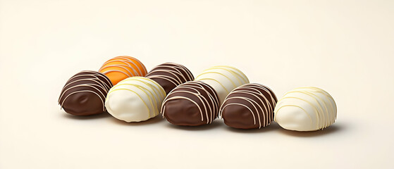 Assorted Chocolate Covered Treats On Light Background