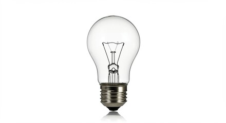 Unlit Light Bulb on White Background