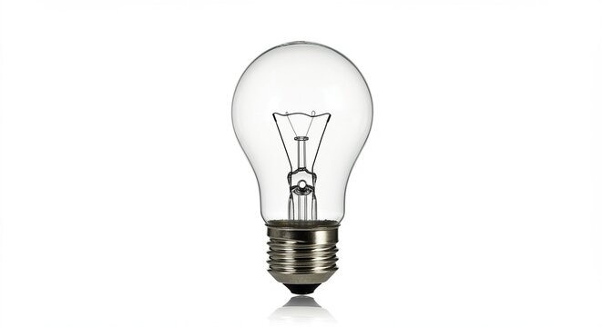 Unlit Light Bulb on White Background