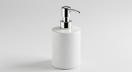 Obraz premium White Ceramic Soap Dispenser with Chrome Pump