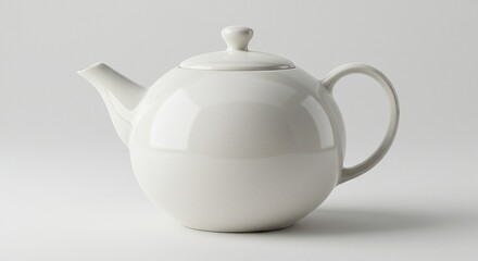 White Ceramic Teapot Isolated