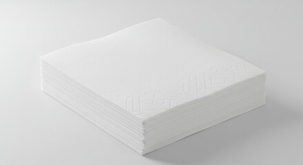 White Paper Napkins Stack with Soft Edges