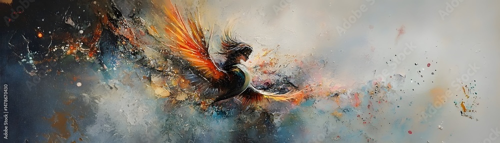Poster abstract depiction of a mythical creature in motion.