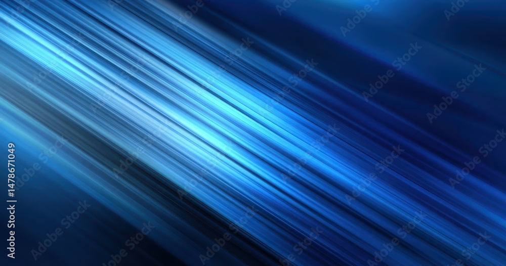 Poster diagonal lines of blue and light create a dynamic abstract design.