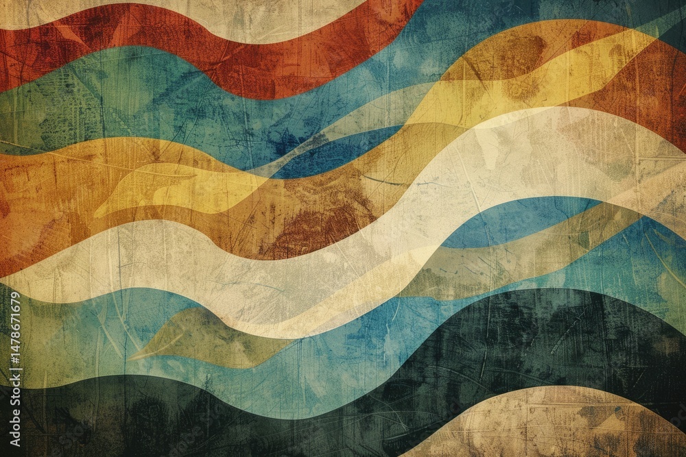 Poster grunge abstract background with overlapping colorful shapes and textures. background image of vibran