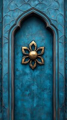 Teal Archway Decor Gold Ornament.
