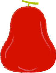 Water Apple Hand-Drawn Tropical Fruit Illustration