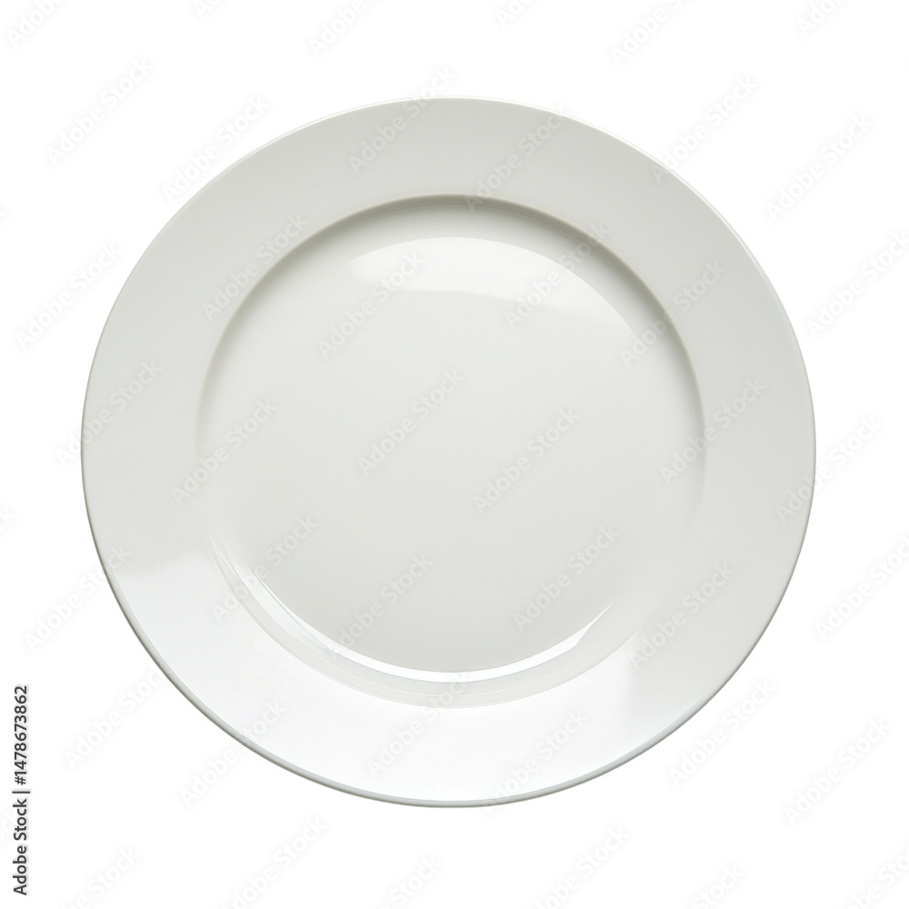 Aufkleber plain white dinner plate with smooth surface and simple design, perfect for any dining setting or oc