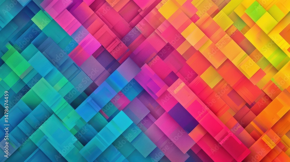 Poster colorful abstract geometric pattern with interconnected circles and line. digital artwork of geometr