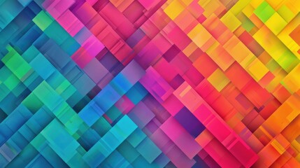 Colorful abstract geometric pattern with interconnected circles and line. Digital artwork of geometric shape with vibrant color in modern art style. Contemporary artwork design with curve line. AIG51.