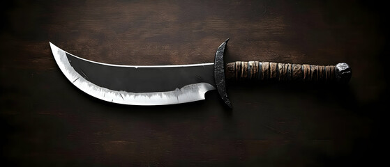 Pixelated Steel Dagger On Dark Ground