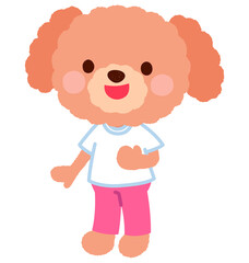 かわいいイヌのキャラクター　女の子　運動着　スタッフ