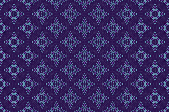 Purple Batik Seamless Pattern