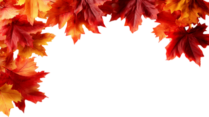 Autumn Leaves Frame on Transparent Background, PNG