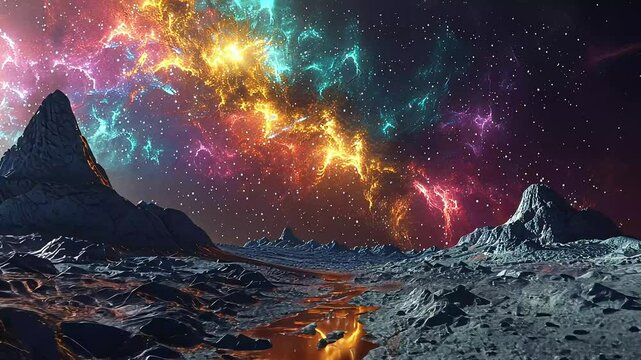 Alien planet landscape footage