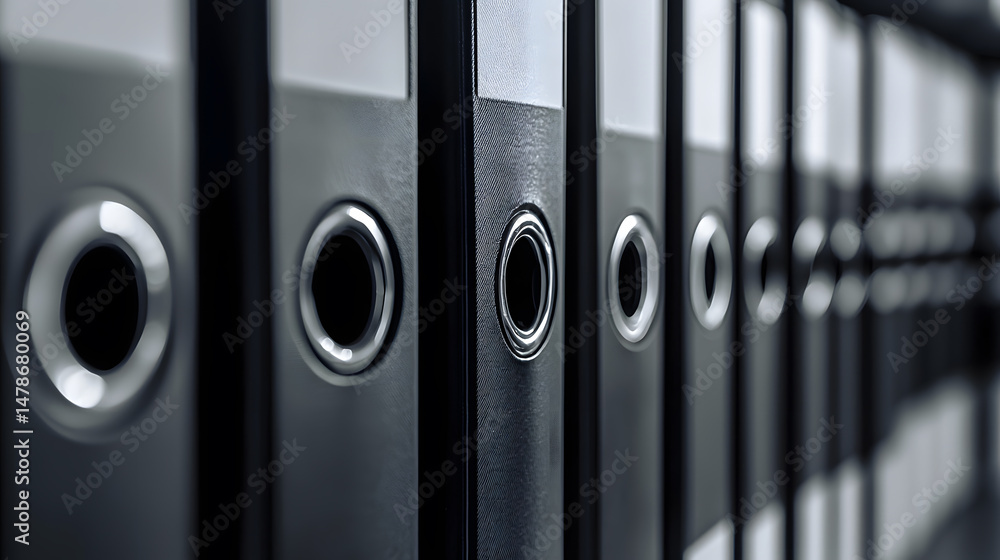 Aufkleber identical binders arrangement office photography soft highlighted mood close-up repetitive patterns