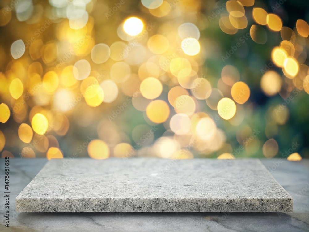 Poster smooth stone slab background: minimalist design texture, bokeh effect