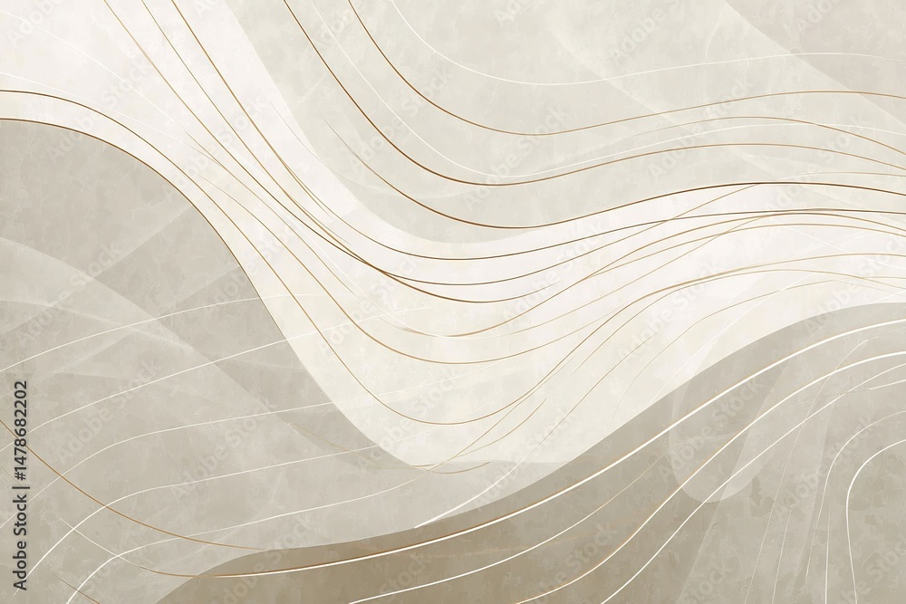 Poster abstract beige backdrop with flowing lines and subtle textures, creating elegance
