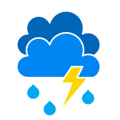 cloud rain with thunder icon vector symbol of weather illustration