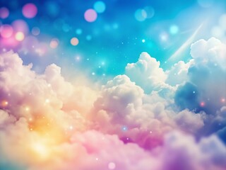 Soft Focus Labor Day Clouds: Abstract Design Background Stock Photo