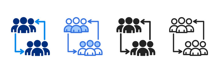 Collaboration  Icon Set Multiple Style Vector Illustration 
