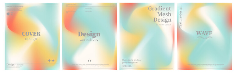 set of banners with abstract background