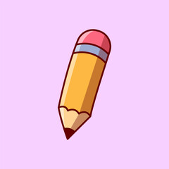 Educational Pencil Illustration &ndash; Cute School Stationery Design for Learning Theme