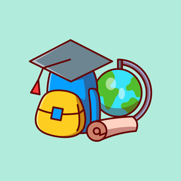 Graduation Cap and Diploma &ndash; Educational Achievement Illustration
