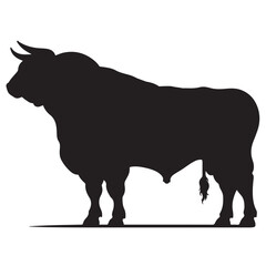 Cow graphic icon. Cow black silhouette isolated on white background. Vector illustration. animal silhouette vector.