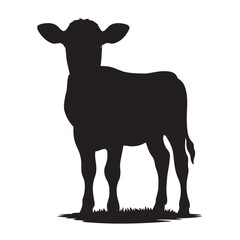 Cow graphic icon. Cow black silhouette isolated on white background. Vector illustration. animal silhouette vector.