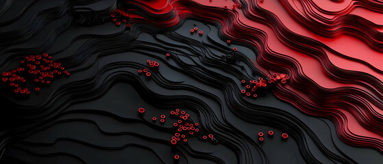 Abstract Red And Black Geometric Pattern