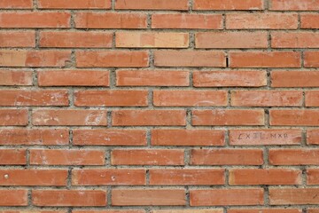 Red brick Wall texture Background. Ideal for architectural design, construction themes, rustic surfaces, restoration projects, heritage buildings and graphic resources