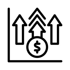 growth arrow line icon
