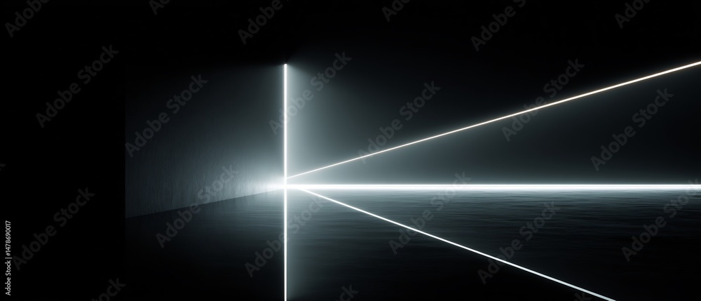 Poster illuminated geometric abstraction: a study in light, shadow and spatial configuration