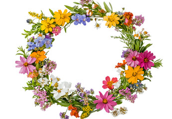 Floral Wreath with transparent background, PNG clipart cutout of spring wreath, 