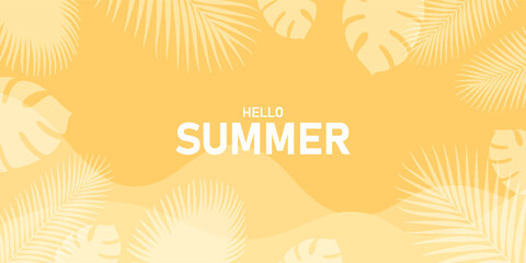 Tropical leaves background. Summer holiday banner.