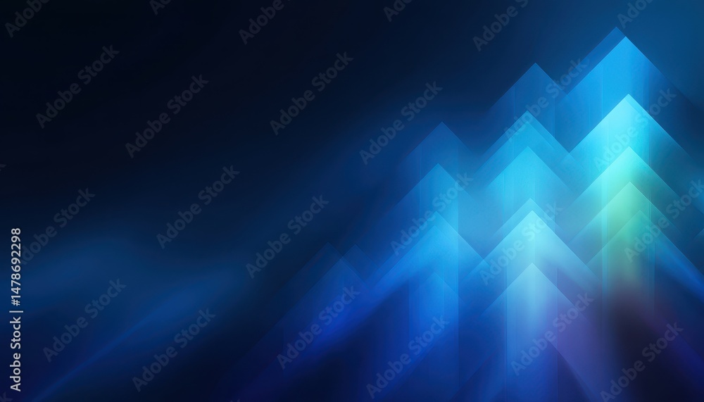 Poster abstract design featuring multiple luminous upward arrows.