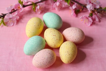 Colorful Easter Eggs with Flowers