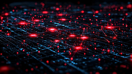 Abstract Digital Cityscape Network