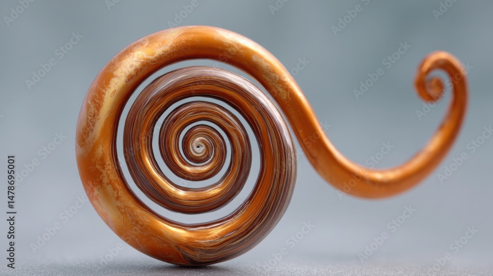 Poster intricate spiral shaped object representing ai-triggered profit concept in harmonious design for mod