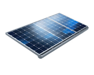 Dark Blue Rectangular Solar Panel on Transparent Background, PNG