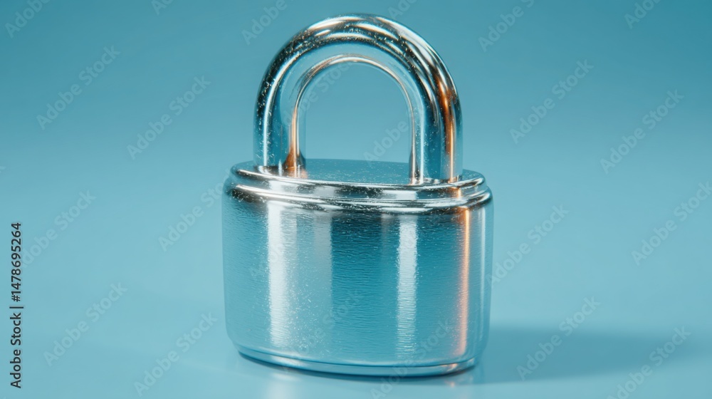 Poster simple image of a padlock representing automated asset unlocking concept based on condition-based ac