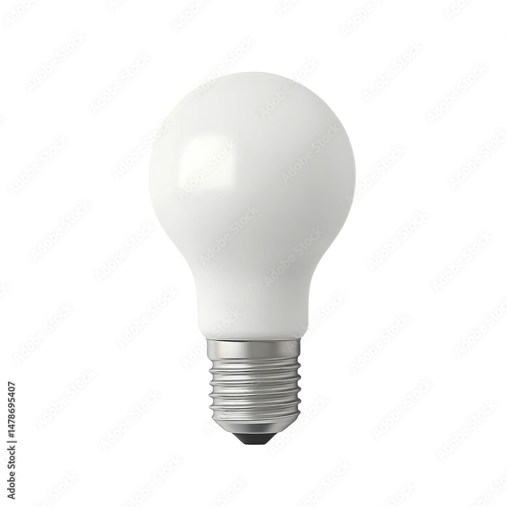 Poster white light bulb with standard base, ideal for home lighting and energy efficiency. this bulb repres