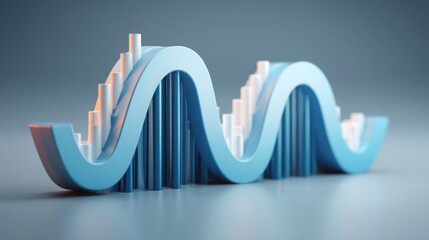 Calming blue wave representing automated income rhythm concept for predictable profit generation and financial insights