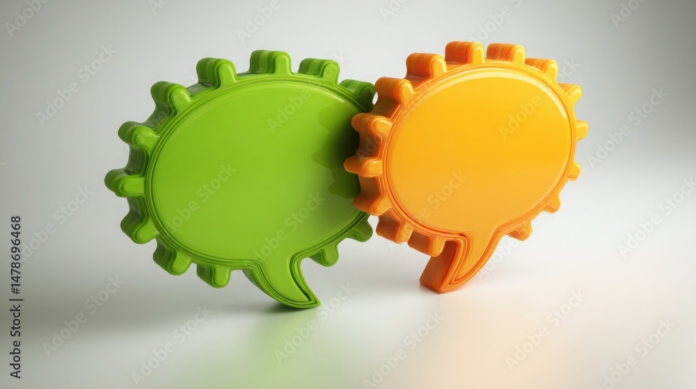 Poster pair of interconnected gears demonstrating the principles of automation and feedback mechanisms in a