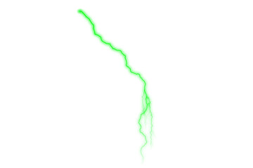 Green Lightning Flash Isolated