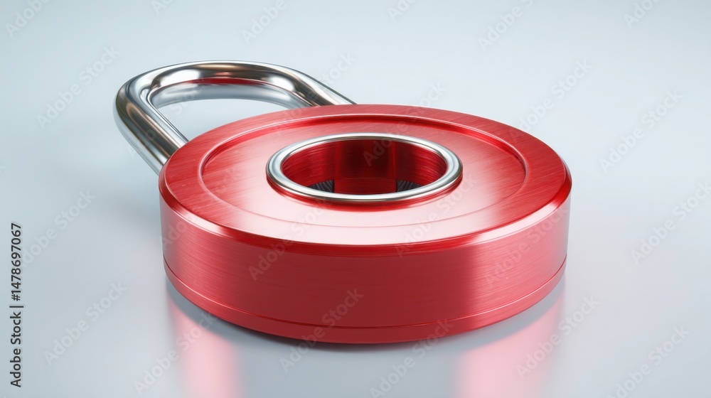 Aufkleber striking red lock symbolizing the concept of automated yield lock for profit preservation in financi